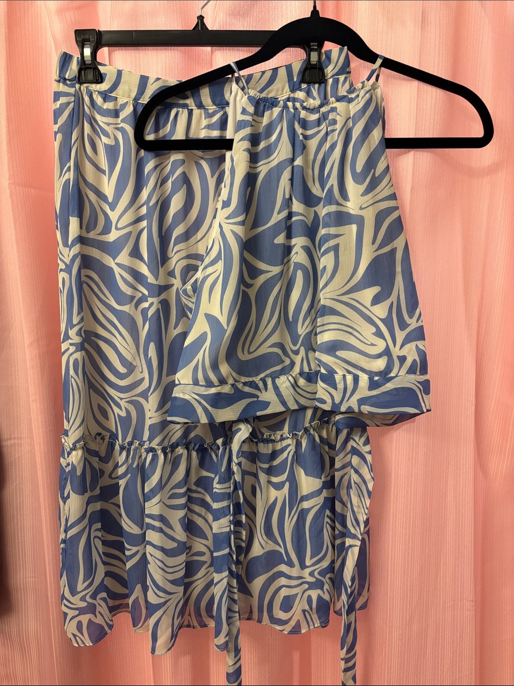 1. State Blue and White Printed Two-Piece Set